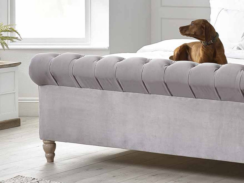 Sleigh Swan Upholstered Bed