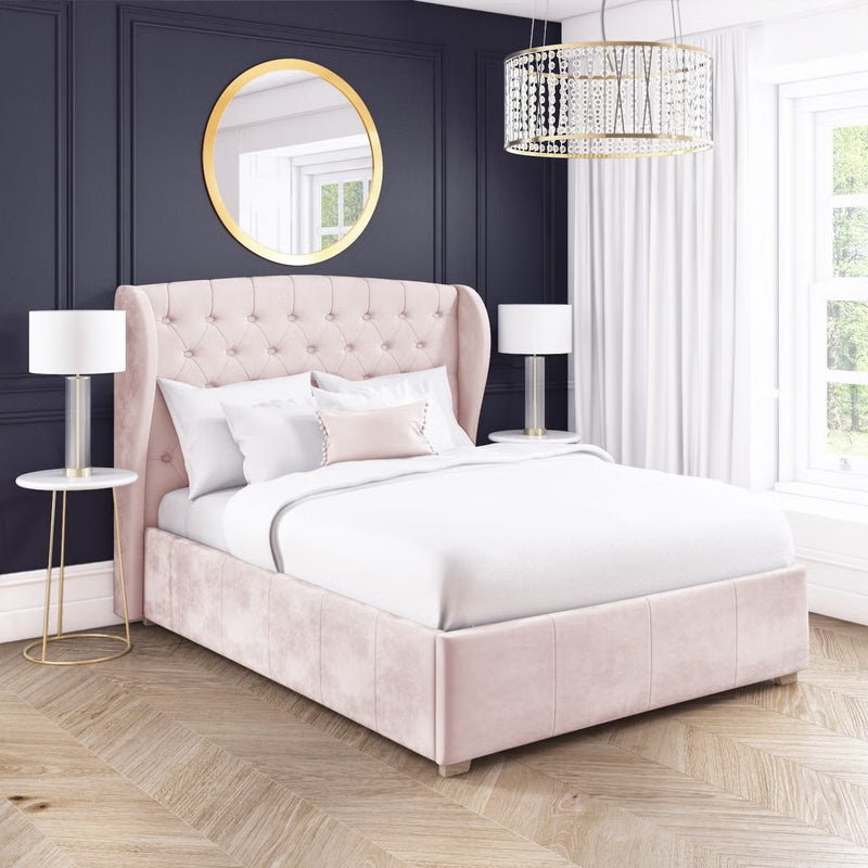 Winged Back Chesterfield Upholstered Bed