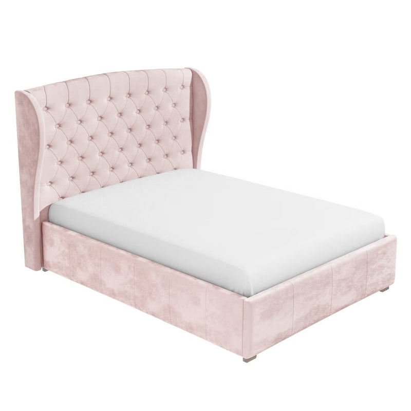 Winged Back Chesterfield Upholstered Bed