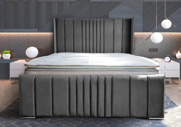 Manhattan Winged Upholstered Bed