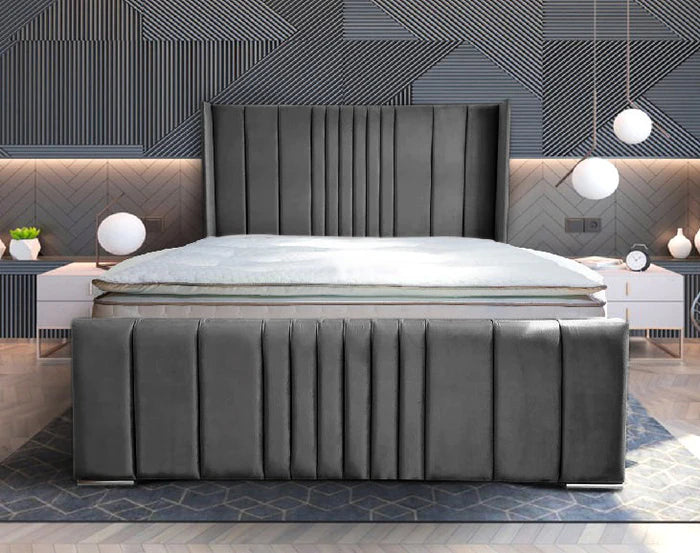 Manhattan Winged Upholstered Bed